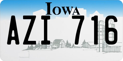 IA license plate AZI716