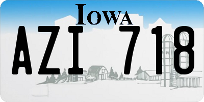 IA license plate AZI718