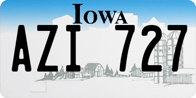 IA license plate AZI727