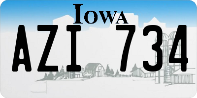 IA license plate AZI734