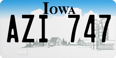 IA license plate AZI747