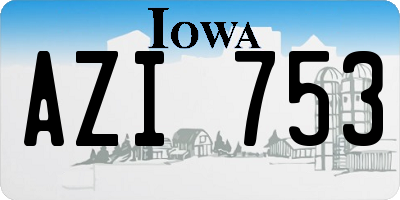IA license plate AZI753