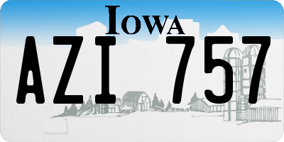 IA license plate AZI757