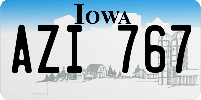 IA license plate AZI767