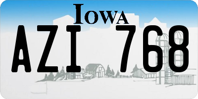 IA license plate AZI768