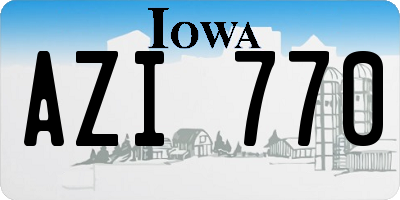 IA license plate AZI770