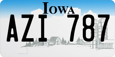 IA license plate AZI787