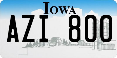 IA license plate AZI800