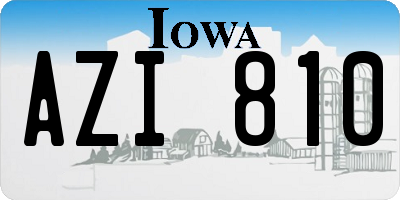 IA license plate AZI810