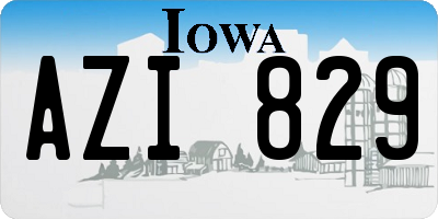 IA license plate AZI829