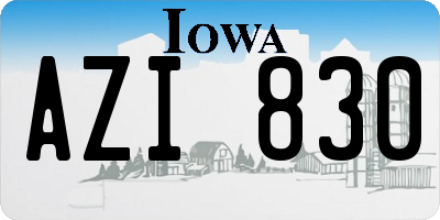 IA license plate AZI830