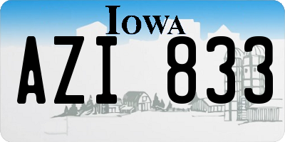 IA license plate AZI833