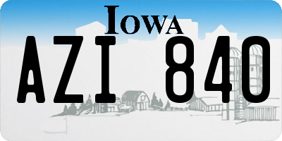 IA license plate AZI840
