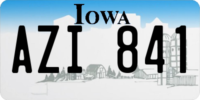 IA license plate AZI841