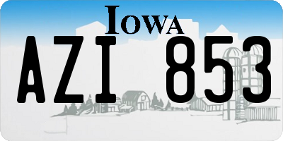 IA license plate AZI853