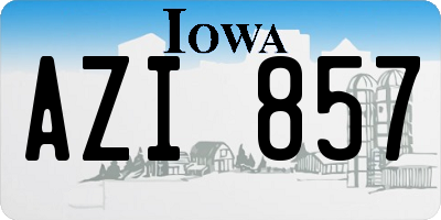 IA license plate AZI857