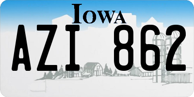IA license plate AZI862