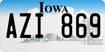IA license plate AZI869