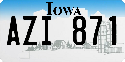IA license plate AZI871