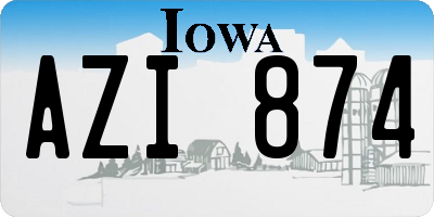 IA license plate AZI874