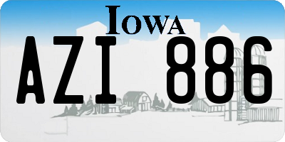 IA license plate AZI886