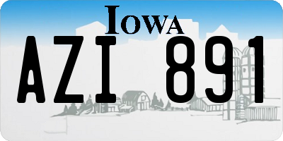 IA license plate AZI891
