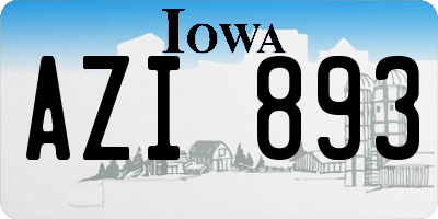 IA license plate AZI893