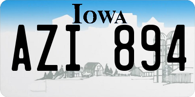 IA license plate AZI894