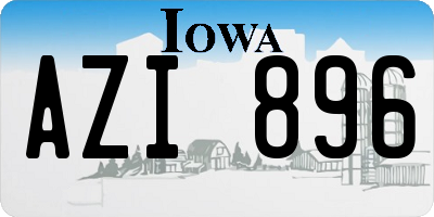 IA license plate AZI896