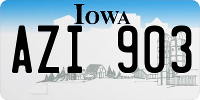 IA license plate AZI903