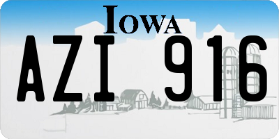 IA license plate AZI916