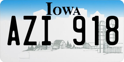 IA license plate AZI918