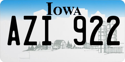 IA license plate AZI922