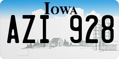IA license plate AZI928