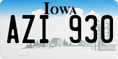 IA license plate AZI930