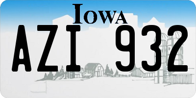 IA license plate AZI932