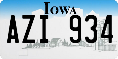 IA license plate AZI934