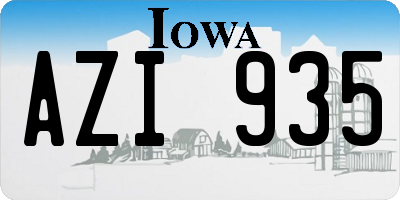 IA license plate AZI935