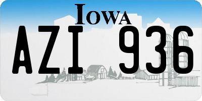 IA license plate AZI936