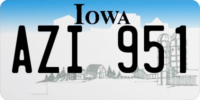 IA license plate AZI951