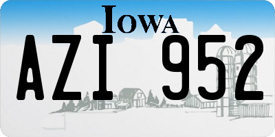 IA license plate AZI952