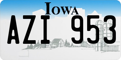 IA license plate AZI953