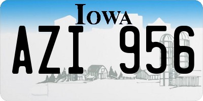 IA license plate AZI956