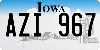 IA license plate AZI967