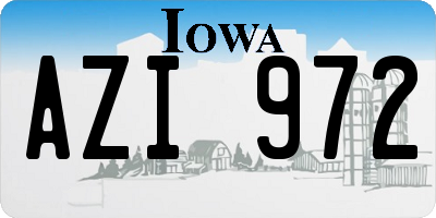 IA license plate AZI972