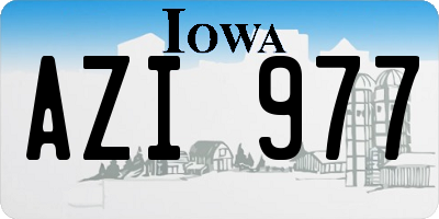 IA license plate AZI977