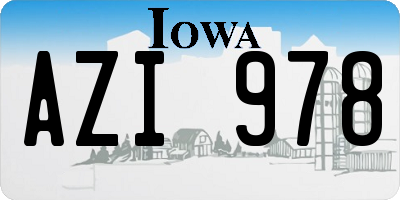 IA license plate AZI978