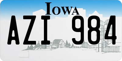 IA license plate AZI984