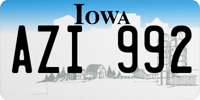 IA license plate AZI992