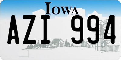 IA license plate AZI994